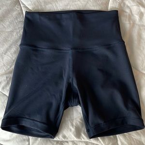 Deep Navy Lululemon High Rise Wunder Train Biker Short 6”